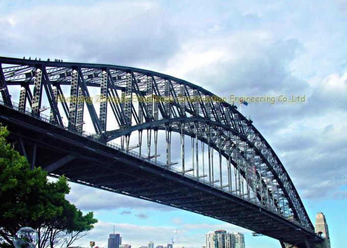 Pont portatif préfabriqué en structure métallique de Bailey de bottes multi de cadre, pont de construction en métal avec le dessin