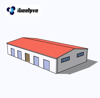 Entrepôt de structure en acier à double ou simple pente préfabriqué à longue portée pour le stockage